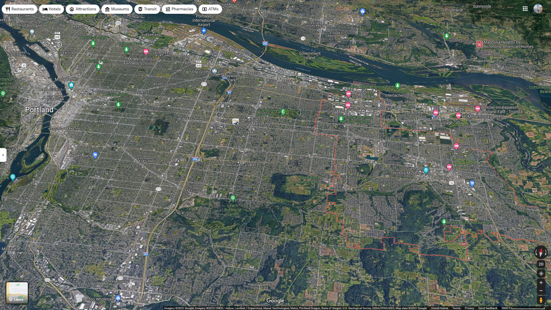 Gresham Aerial Map Oregon